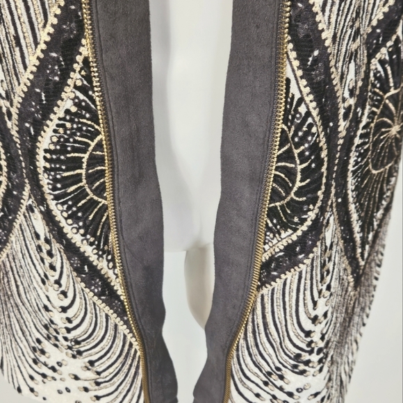 Chico’s Travelers Collection Foiled Peacock Jacket OO- 3/4 sleeve - Picture 8 of 12